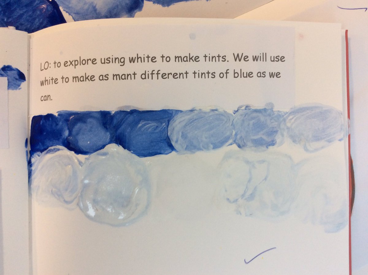 HTAClassGrim's tweet photo. In Art we have been learning about Vincent Van Gogh. We looked at some of his masterpieces. We thought about how they made us feel. After we tried to make lots of different tints of blue using only white. @HTAClassEaston #HTAArt https://t.co/Ab6yrmqL2W