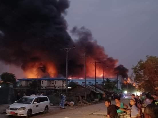 Breaking News❗❗
 Do not miss ❗❗

 There is a fire in Dagon Seikkan Industrial Zone now‼ ️

 There is a lot of fire‼ ️
 7:05 PM
<a href="/YourAnonRiots/">Anonymous🐾🐈‍⬛</a> <a href="/poppymcp/">Poppy McPherson</a> <a href="/TostevinM/">Matthew Tostevin</a> <a href="/Anonymous_Link/">Anonymous News 🌐</a> <a href="/USEmbassyBurma/">U.S. Embassy Burma</a> <a href="/JusticeMyanmar/">Justice For Myanmar</a> <a href="/RapporteurUn/">UN Special Rapporteur Tom Andrews</a>