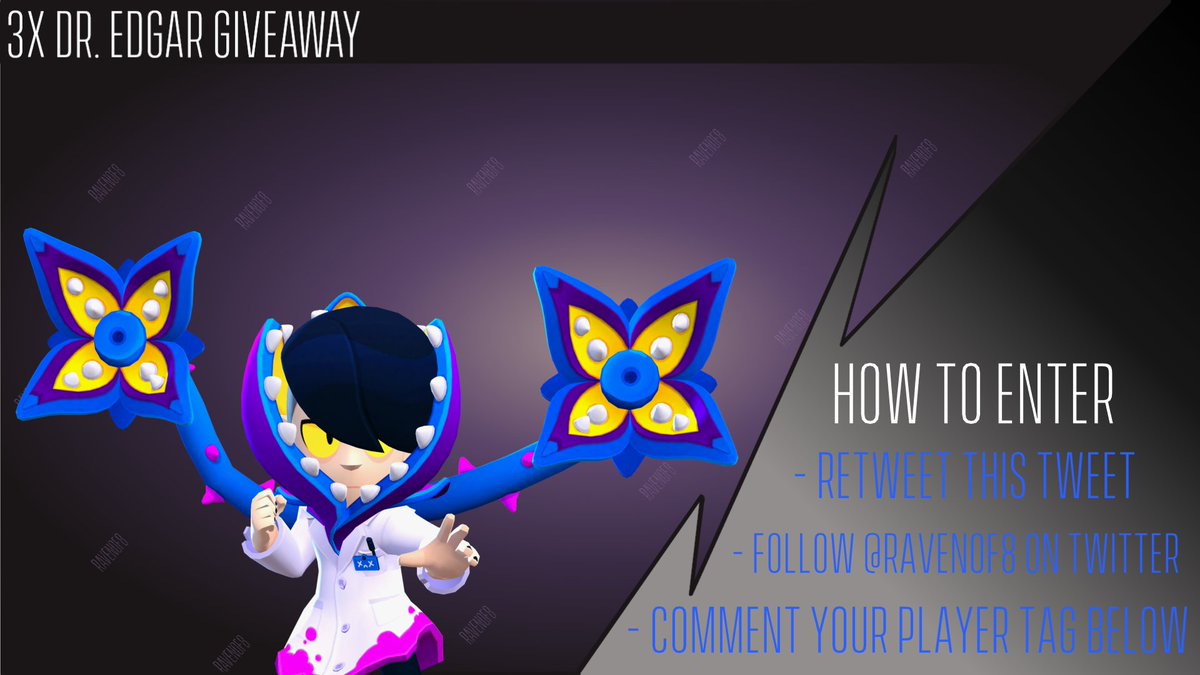 Giving away 3 Dr. Edgar skins which will go directly to your profile! How to enter below.

Make sure when you put your Brawl Stars tag you verify it is correct,  or you will not receive the skin if you win!

Winners will be chosen 3 days from now, good luck!
#BrawlStars