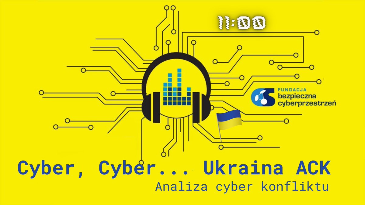 cybsecurity_org's tweet photo. 🔊CyberCyber Ukraina ACK❗️Od jutra codziennie o 11:00 na naszych kanałach ukazywać się będzie specjalna seria #CyberCyber: Analiza Cyber Konfliktu. Nasi eksperci skomentują dla Was najważniejsze wydarzenia z cyberprzestrzeni w związku z wojną na Ukrainie. Do usłyszenia! https://t.co/Q6n99KqSl8