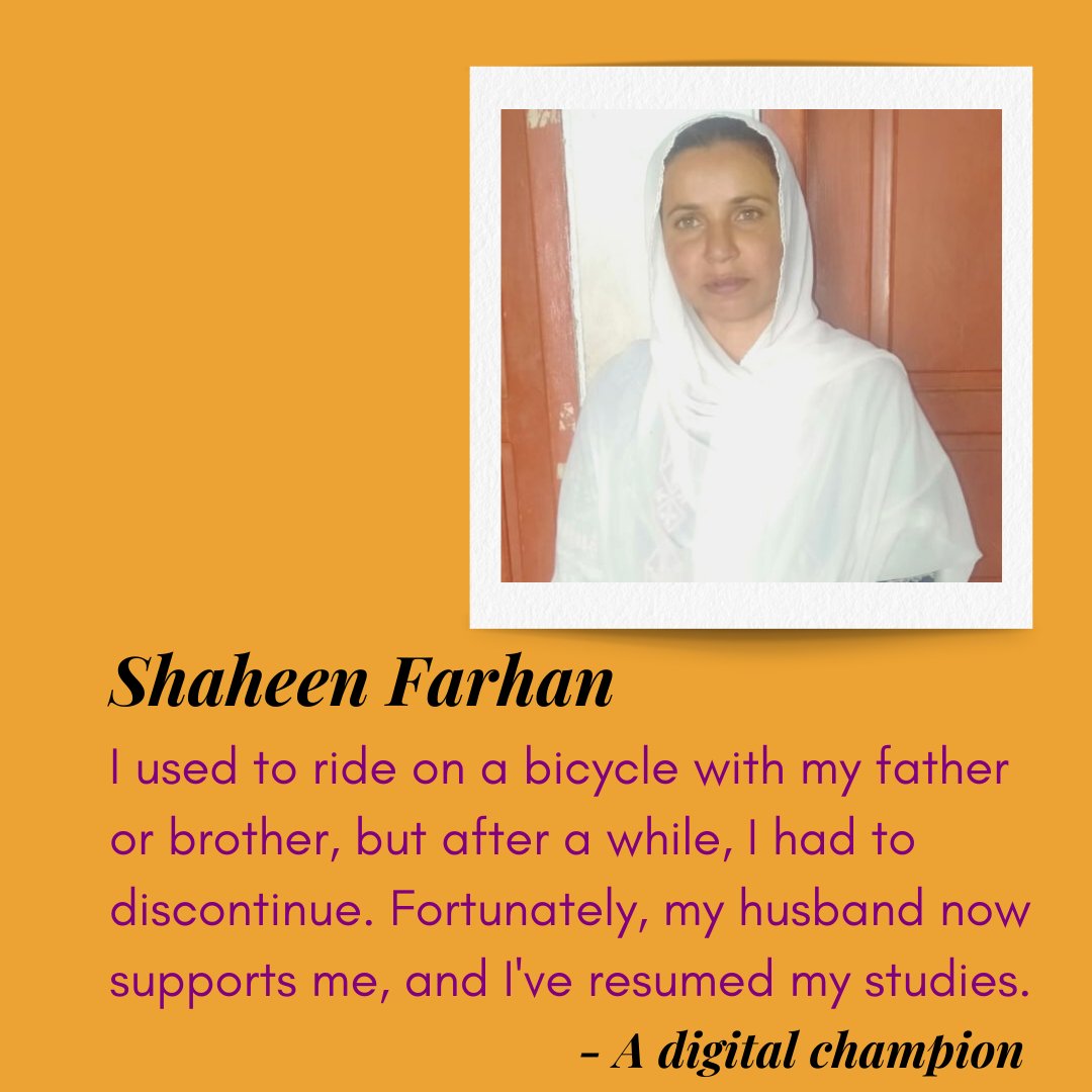 Shaheen resides in Larkana. She dreamt of becoming a doctor in her childhood but she had to leave education after high school as the college was too far away from the village. 
Her energy, confidence &amp; work made her realize that she can resume her studies after a long gap! 😎