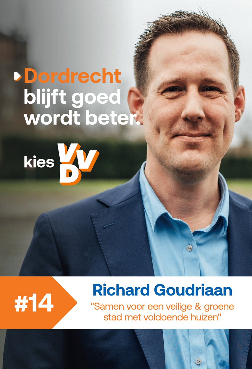 Dordt mooier en gezelliger maken 💪🇦🇹

Maak kennis met ons sterke team. Vandaag Richard Goudriaan, onze nummer 14. 

🏠 Wilgenwende 
💪 Samen voor een veilige &amp; groene stad met voldoende huizen
⏩ dordtsevvd.nl/mensen/richard…