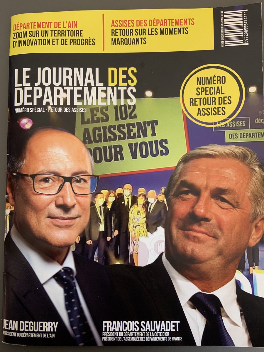 Sauvadet's tweet photo. Retrouvez Jean Deguerry, Président du @Departement_AIN dans le numéro spécial du journal des départements consacré à nos Assises. Vous y retrouverez nos 102 propositions. https://t.co/PPL3EKXbfn