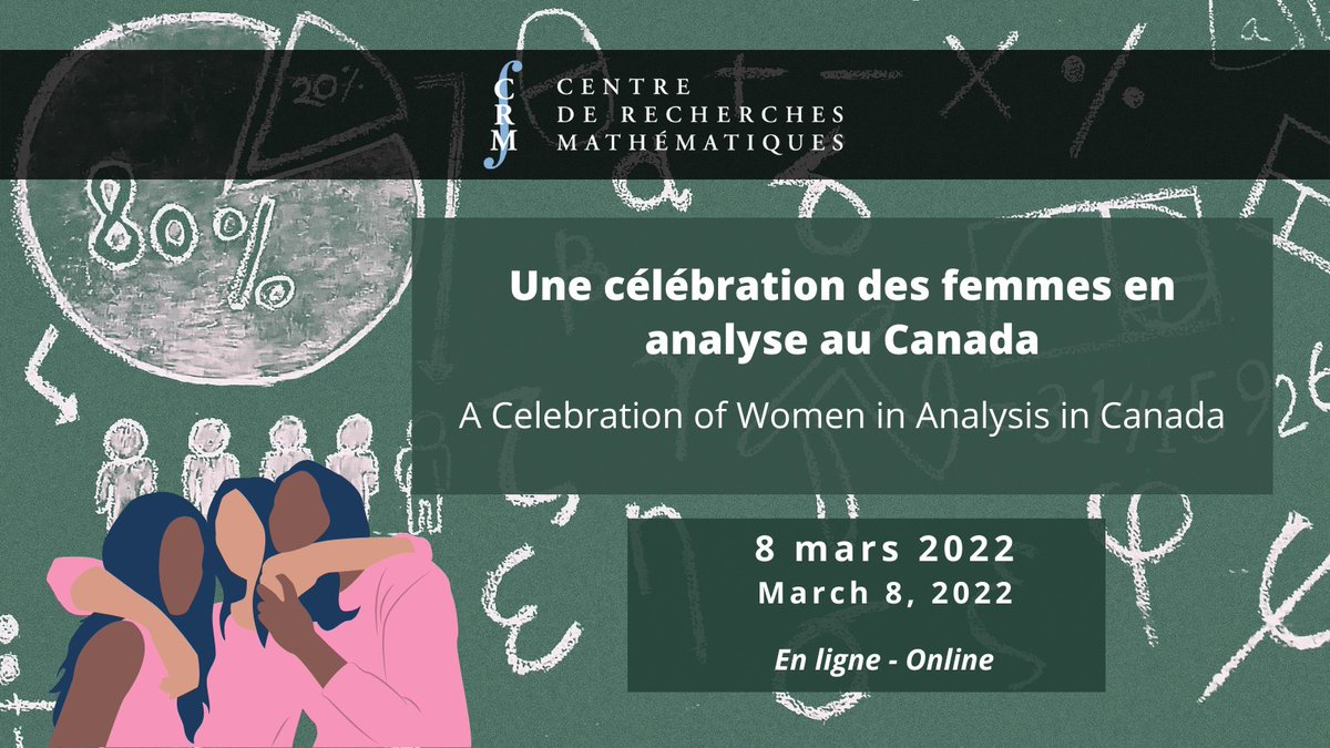 Journée internationale des femmes: célébrons les carrières de 4 #femmes analystes de la communauté #mathématique canadienne.
crm.umontreal.ca/2022/Women22/i…
International #Women's Day: let's celebrate the careers of 4 women analysts in the Canadian #mathematical community.