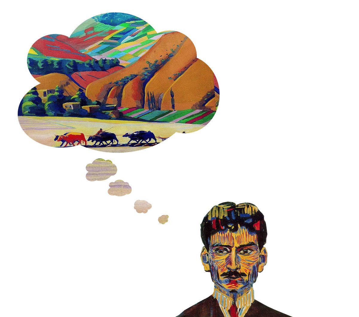 hpemonline's tweet photo. Happy birthday, Martiros Sarian!🎨🎂

On this day in 1880, renowned Armenian painter Martiros Sarian was born.

Graphic by h-pem; Paintings used: "Mountains," 1923 and "Self-portrait," 1909, both by Martiros Sarian.

1/3 https://t.co/JnIOwv1R34