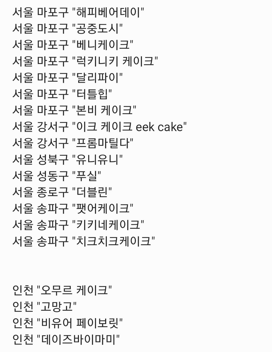 TXT_chaering's tweet photo. 인용 추천 주문제작 케이크 (거의) 싹다 정리
타래에 충청도 경상도 제주

쓰는 계정이 판매용 계정밖에 없어서 여기에 올려요 광역시는 인접한 도에 포함시켜서 적었습니당 https://t.co/Yn6icFqC2U