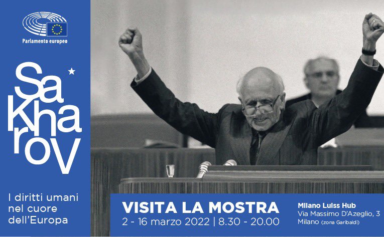 🇪🇺'I diritti umani nel cuore dell’Europa' 🕊️A #Milano una mostra dedicata ad Andrej Sacharov 🔔🔜🗓️L’esposizione sarà inaugurata mercoledì 2 marzo alle ore 12.00 presso @MilanoLUISSHub. 💻Segui la diretta streaming dell'evento qui:⤵️ youtu.be/OuXwRuEpy8M