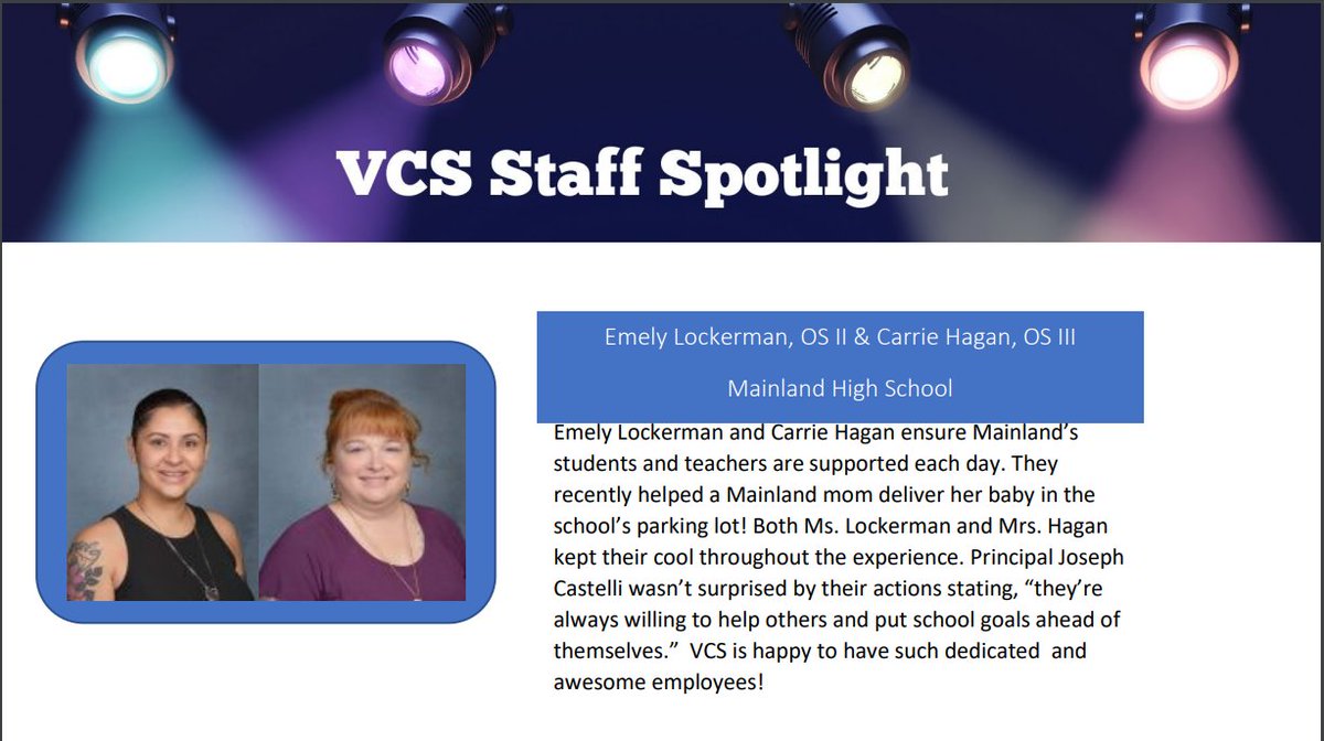 VCS Spotlight has hit Mainland!! Congratulations to these ladies, love having them here. <a href="/Mainlandhigh/">Mainland High School</a>