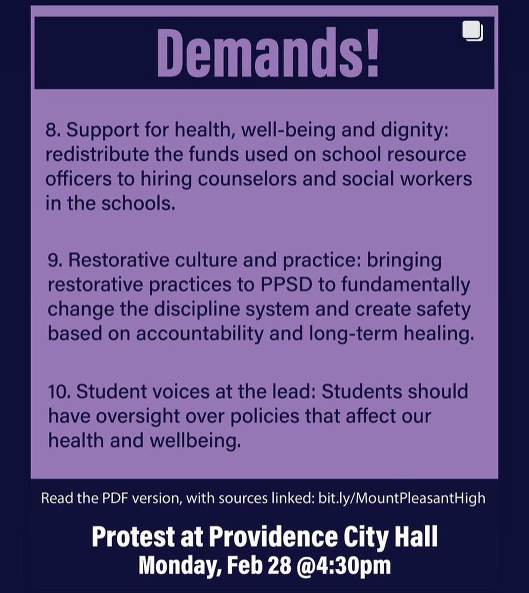 pvdstudentunion's tweet photo. #JusticeForJayJuan #PoliceFreeSchools #CounselorsNotCops @Ariseducation @PrYSMFam @CYCLE_RWU @RIKidsCount ✊🏾 https://t.co/4weoLEFpMC