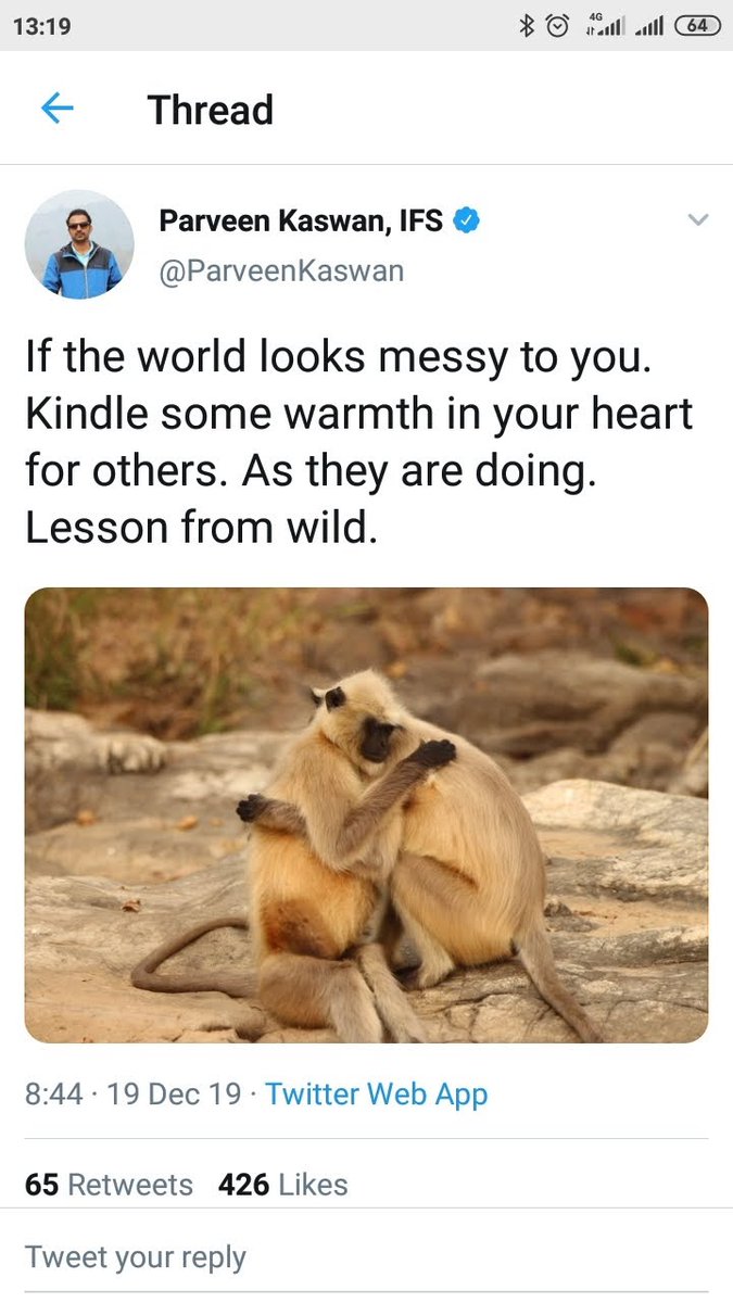 TriptishreeSaha's tweet photo. @ParveenKaswan  Always keep me motivated. #gratitude Thank you for such beautiful message. https://t.co/wl5TgYB9dj