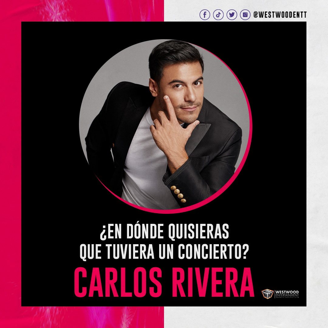 WestWoodEntt's tweet photo. ¡RIVERISTAS! 📢 ¿En el escenario de qué parte del mundo quieren ver a Carlos? 🌍🎤 https://t.co/vNZVWCCH0p