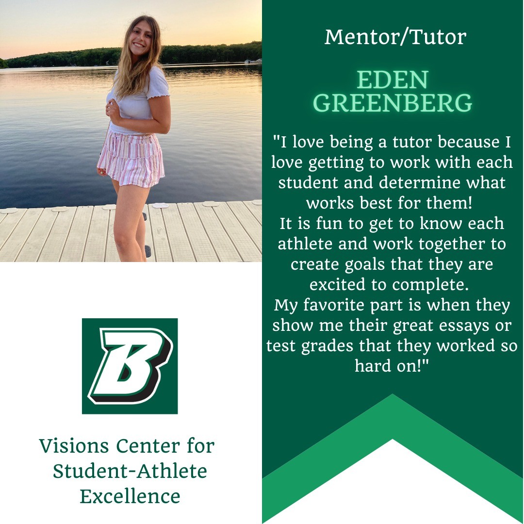 Meet one of our mentors/tutors! Eden started working with us in fall 2021. She has been a wonderful addition to our staff and has had such a positive impact on our student-athletes academic experiences. See what she has to say about being a mentor/tutor. zpr.io/57LCY6mXuLzk