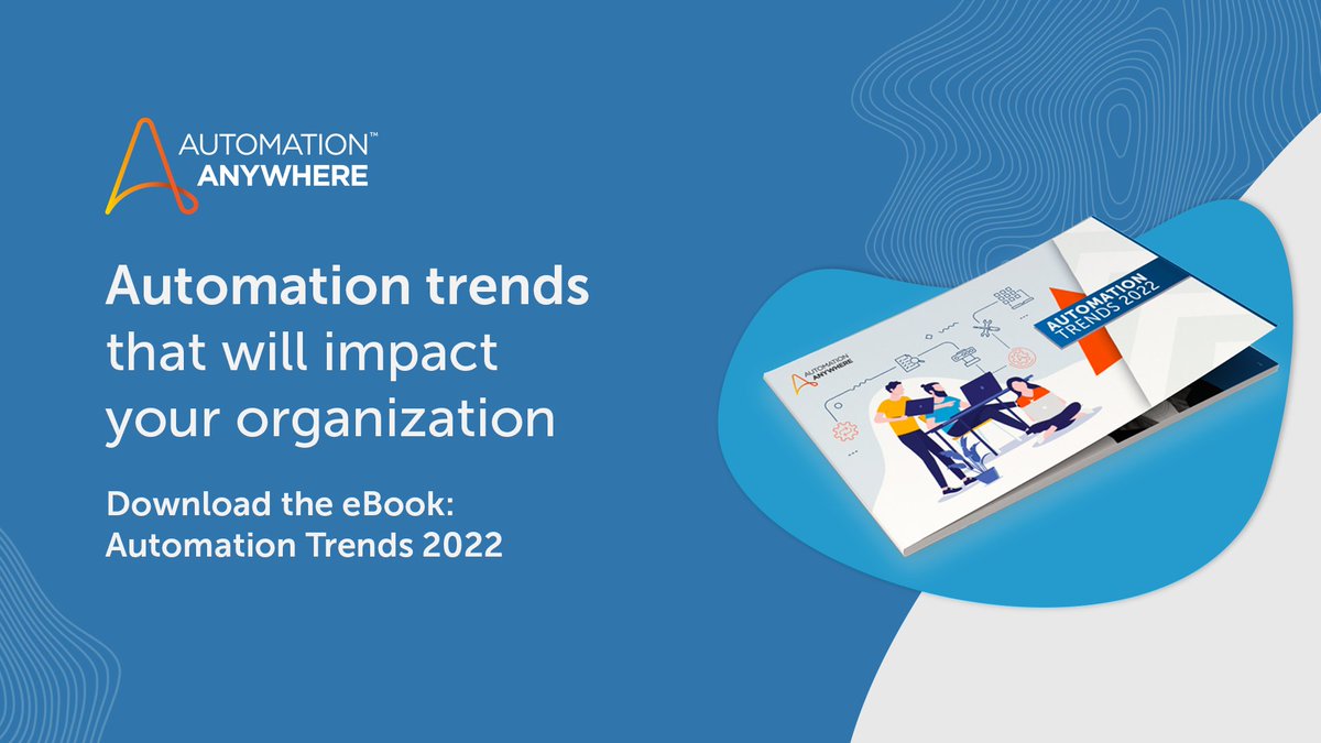 Automation Anywhere (@automationanywh) on Twitter photo 📘 Check out our #AutomationTrends 2022 eBook. Learn about the top trends and get tips on how your organization can prepare for what lies ahead.
info.automationanywhere.com/automation-tre…
#Automation #FutureOfWork <a href="/pascal_bornet/">Pascal Bornet</a> <a href="/danielnewmanUV/">Daniel Newman</a> <a href="/sallyeaves/">Sen. Sally Eaves</a> <a href="/Ronald_vanLoon/">Ronald van Loon</a> <a href="/CathCalarco/">Catherine Calarco</a> 📘 Check out our #AutomationTrends 2022 eBook. Learn about the top trends and get tips on how your organization can prepare for what lies ahead.
info.automationanywhere.com/automation-tre…
#Automation #FutureOfWork <a href="/pascal_bornet/">Pascal Bornet</a> <a href="/danielnewmanUV/">Daniel Newman</a> <a href="/sallyeaves/">Sen. Sally Eaves</a> <a href="/Ronald_vanLoon/">Ronald van Loon</a> <a href="/CathCalarco/">Catherine Calarco</a>