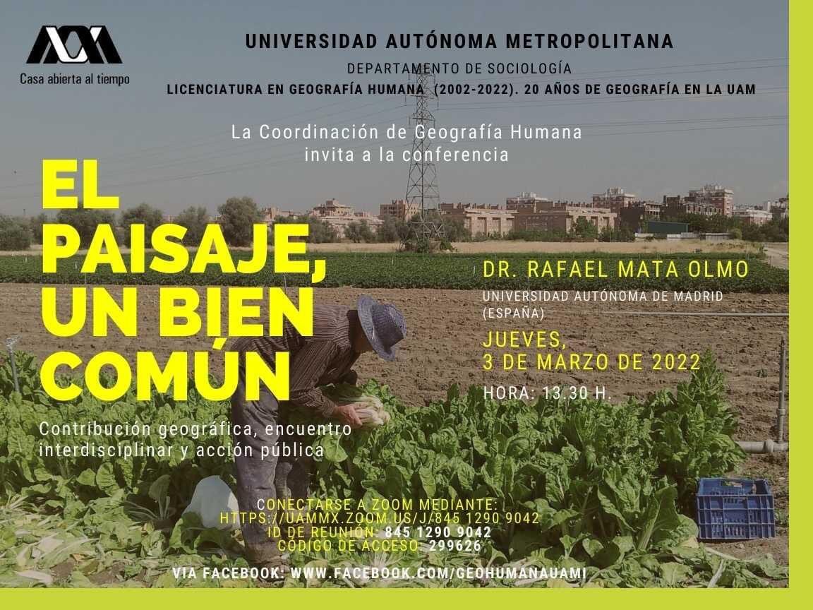 geohumanauami's tweet photo. Esta semana iniciamos un ciclo de conferencias con motivo de la celebración del XX aniversario de Geografía humana (2002-2022). La primera plática correrá a cargo del Dr. Rafael Mata (Universidad Autónoma de Madrid) Será 3 de marzo a las 13.30 h
¡¡No se la pierdan!! #GeoHumana https://t.co/vYERzQFHod