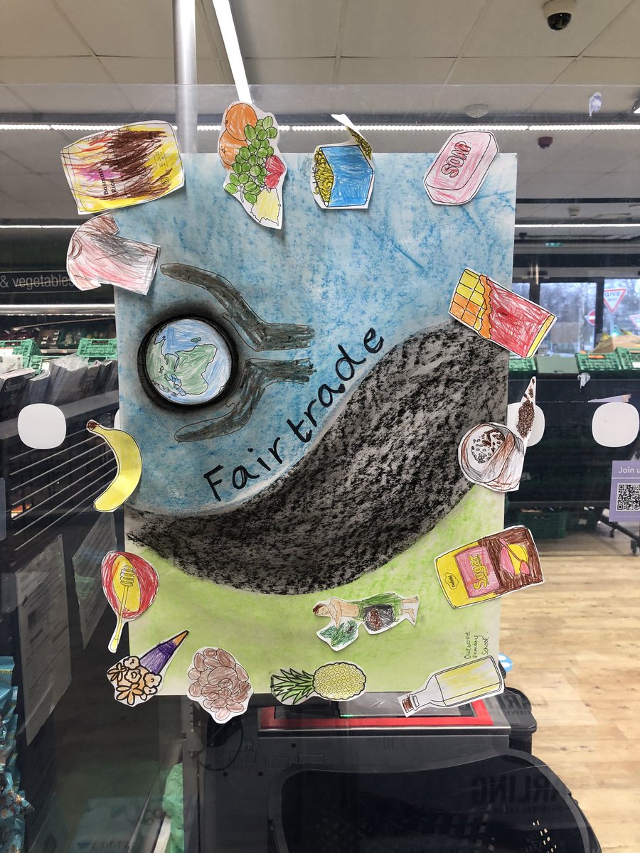 TimHughesCoop's tweet photo. We have some amazing artwork from some incredibly talented local children on display in @coopuk Heald Green to celebrate #FairtradeFortnight. We have plenty of space to display more if there are any other kids out there who are passionate about #Fairtrade! #ItsWhatWeDo https://t.co/pGzkw6DS3z