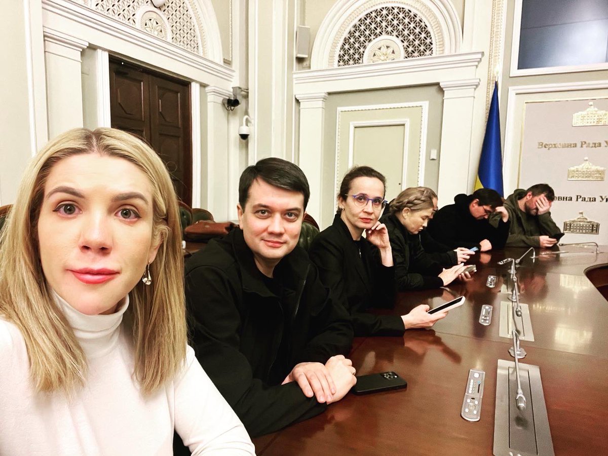 kiraincongress's tweet photo. #Parliament is working! We gathered as leaders of the factions to vote for the important matters:
- appeal to #EU for Ukraine to join EU on a simplified procedure
- appeal to remove #Russia from UN Security Counsel
- prepping legislation to freeze Russian assets inside Ukraine ๐บ๐ฆ https://t.co/zX9NrslbS9