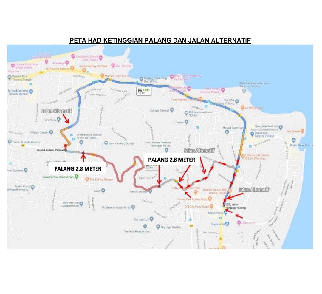 JKRTimurLaut's tweet photo. 🔊 [NOTIS PEMBERITAHUAN] 🔊

Dimaklumkan bahawa jln sedia ada di Jln Lembah Permai (Vale of Tempe) akan dihadkan ketinggian kenderaan melalui halangan palang 2.8 m sementara sepenuhnya seperti berikut :-

🗓️ 1 – 31 MAC 2022 

TEMPOH KUATKUASA HAD 
@zairilkj @JKRPulauPinang https://t.co/ex19v8owho