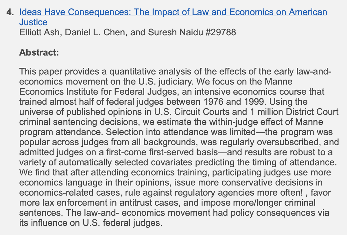 Super excited to see this in my inbox from @snaidunl and coauthors. It's a super cool empirical contribution and a nice reminder of the ways conservative political actors arm themselves with the language of economics to shift the policy landscape through the judicial system.