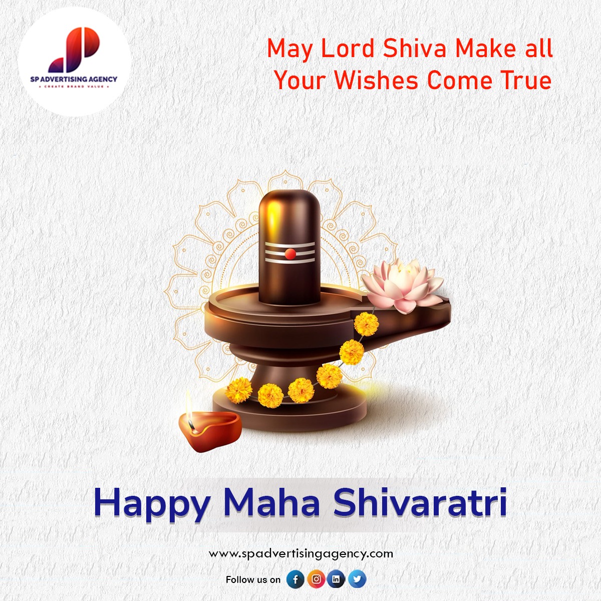 spadvertisings's tweet photo. On this pious day, let us fold our hands in prayer to seek blessings from Lord Shiva on Maha Shivratri….. May he empower all of us with the best of strength to face all the challenges in life and to be successful in everything we do…. Wishing you a very Happy Maha Shivratri https://t.co/ce9gWBs5S1