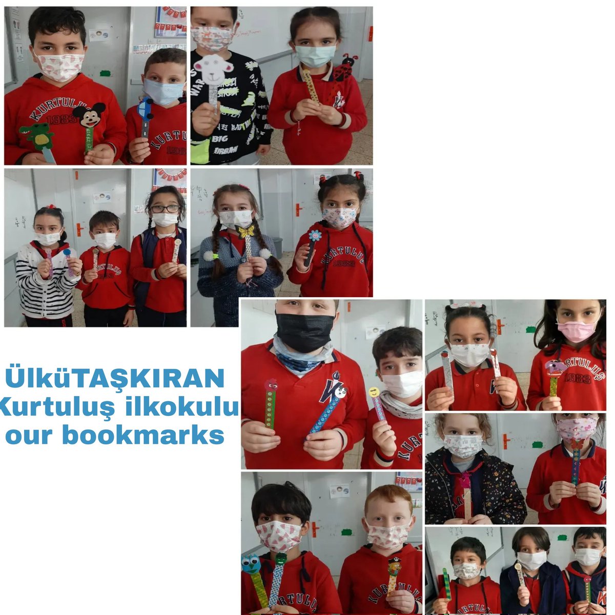 Ülkü TAŞKIRAN Kurtuluş İlkokulu Redu Reuse Recycle etwinning project We made bookmarks from ice cream sticks.