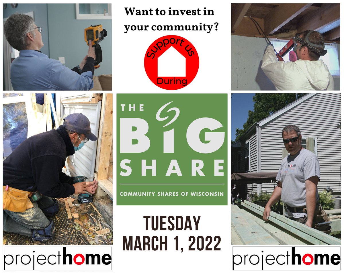 projecthomewi's tweet photo. Donate HERE - https://t.co/KksYy7mhDe
#CSWBigShare #PHTeamWI #supportlocal https://t.co/0FDzMURgqP