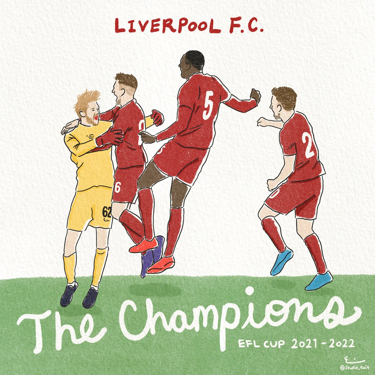 studioexit39's tweet photo. The Champions! #LFC #CarabaoCup #EFLCupFinal #FANART https://t.co/FT4rqmrSYY