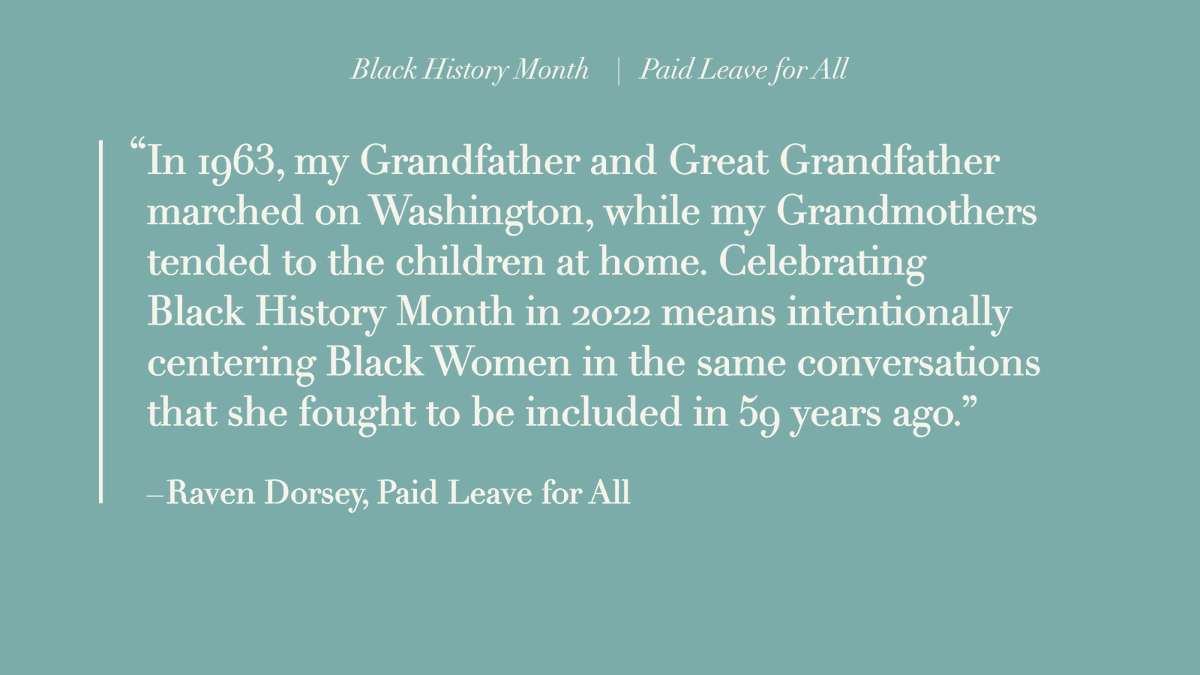 PaidLeaveforAll's tweet photo. “Centering Black women means unapologetically centering the existence of a racialized caregiving system in our fight for racial justice...refusing to separate the fight for an equitable care economy from the fight for racial equity at every turn.”

Say it again, @ravenmdorsey!🗣 https://t.co/QPDwyxVq4o
