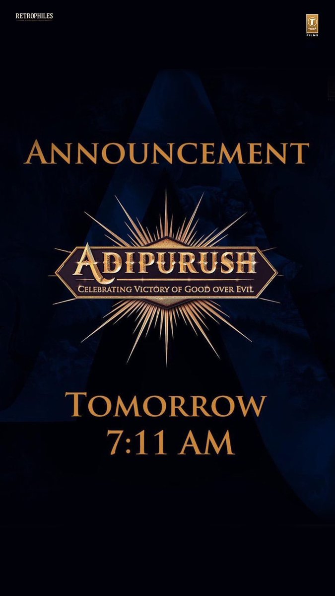 kritisanon's tweet photo. 7.11 am Tomorrow #Adipurush

#Prabhas @omraut #SaifAliKhan @mesunnysingh #BhushanKumar #KrishanKumar @vfxwaala @rajeshnair06 @TSeries @retrophiles1 #ShivChanana #TSeries https://t.co/8OBSbiemrK