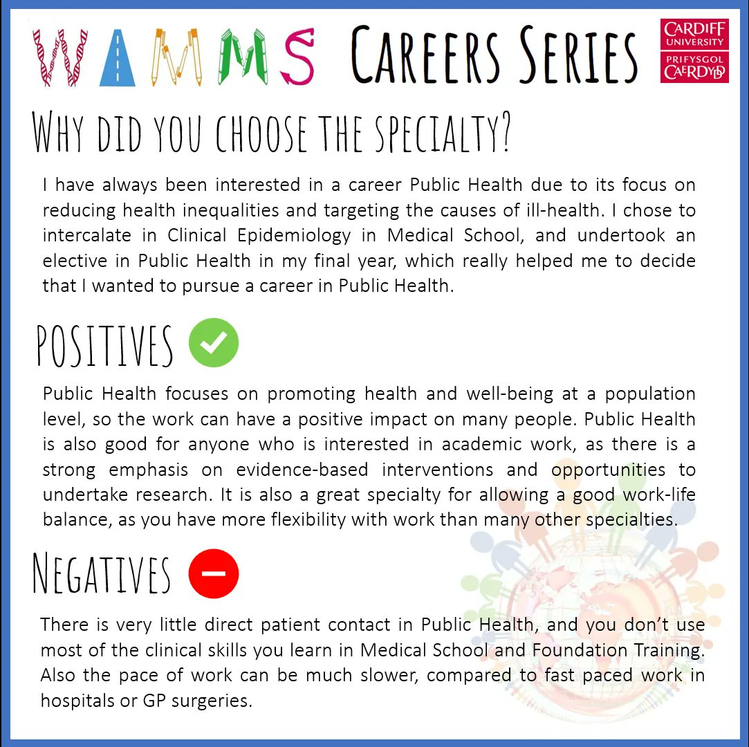 CU_WAMMS's tweet photo. Public Health has been crucial throughout the pandemic, but also has a much bigger role in helping to keep the population healthy! Find out more ⬇️🌍💉 #publichealth #cuwamms #Careers #medicine @PublicHealthW https://t.co/V1A2fSjnvH