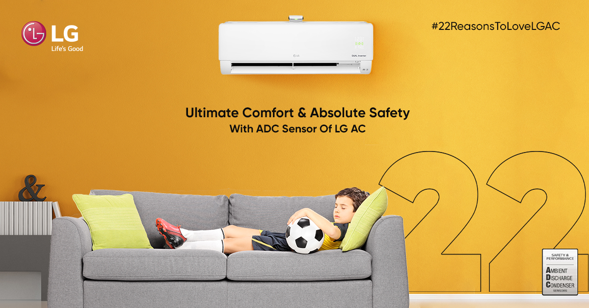 LGIndia's tweet photo. Time to explore the future of smart cooling with fresh air to breath in. The ADC sensor of #LGDualCoolAC checks parameters at every step of operation with intelligence to provide ultimate comfort. 

Know more on https://t.co/YVsGmRRrN2 
#22ReasonsToLoveLGAC https://t.co/AlyibNmhrZ
