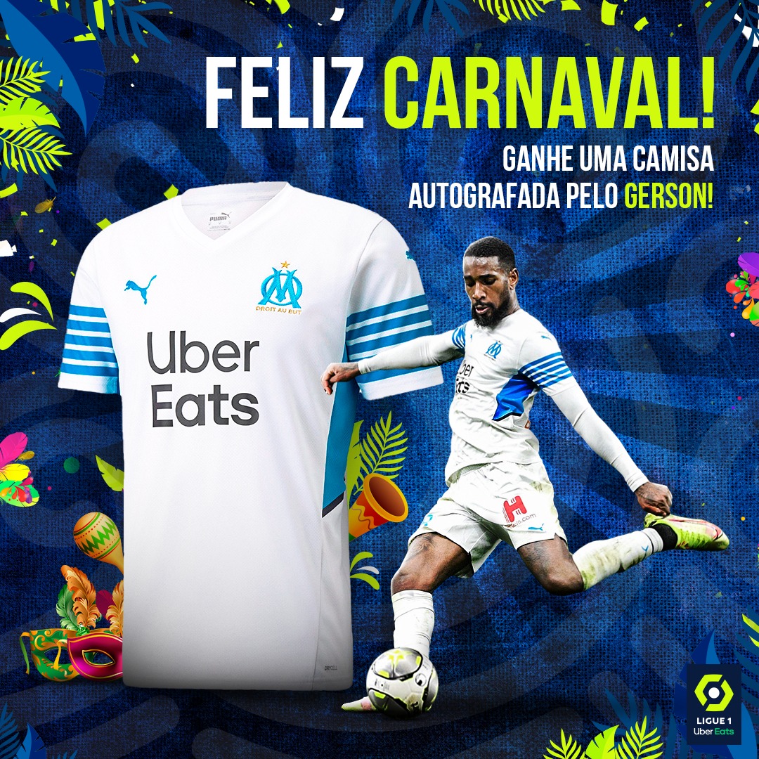 OM_Portugues's tweet photo. 🚨 𝗦𝗢𝗥𝗧𝗘𝗜𝗢 𝗗𝗘 𝗖𝗔𝗠𝗜𝗦𝗔 𝗗𝗢 𝗚𝗘𝗥𝗦𝗢𝗡 🙅🏾‍♂️

Pra você curtir ainda mais o Carnaval, nós e a @Ligue1_POR vamos dar uma camisa autografada pelo @GersonSantos08. Pra participar:  

➡️ RT nesse post
➡️ Siga o @OM_Portugues + @Ligue1_POR 
➡️ Sorteio dia 4/3

Boa sorte! 🍀 https://t.co/1ag3yCOBpP