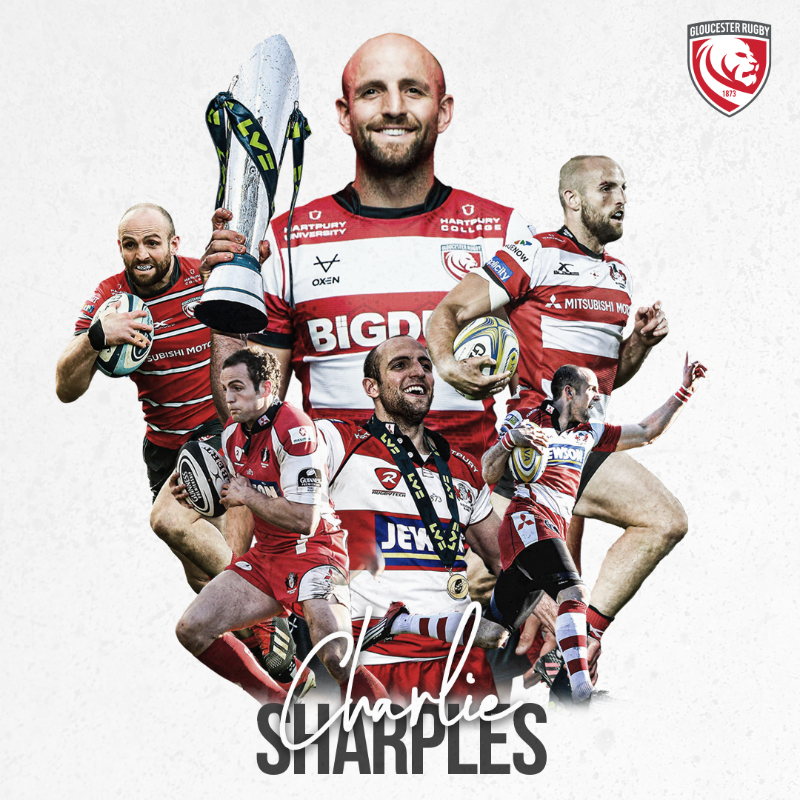 gloucesterrugby's tweet photo. Gloucester Rugby can today announce that @CharlieSharples has retired from professional rugby with immediate effect. 

Charlie has been an incredible servant to Gloucester Rugby for over 15 years, and will go down as a Cherry &amp; White great!

#ThankYouCharlie 🍒