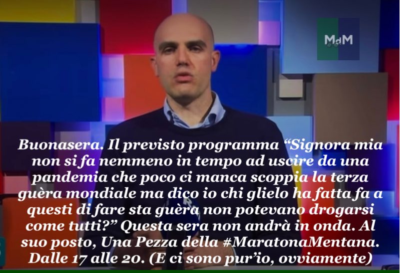 maratonetiLa7's tweet photo. Buonasera. Fabbri ha preso il posto di @FanelliEmanuela 

#maratonamentana #specialeTGLa7 #unapezzadilundini https://t.co/97WBQmu9H0