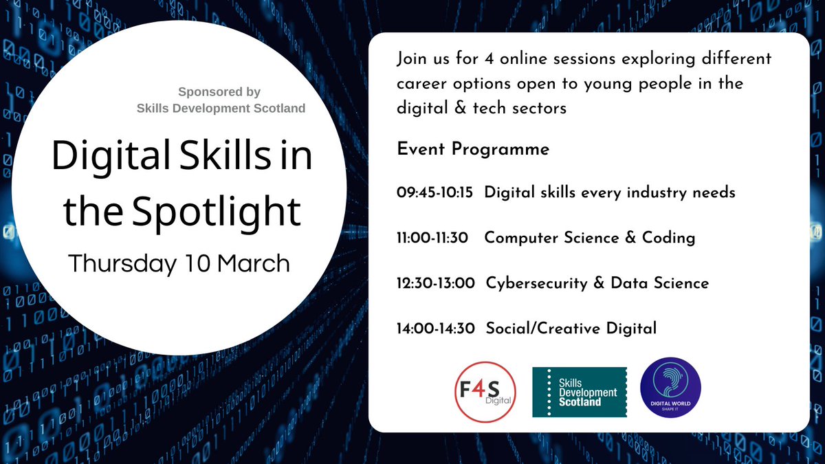 Founders4School's tweet image. Calling Scottish teachers! Join @skillsdevscot @F4SScotlandas we celebrate #ScotAppWeek22 on 10 March with a virtual careers event on the tech &amp;amp; digital sectors for pupils. 
Book at bit.ly/3srsWFw. Share with colleagues 

#apprentice_scot #f4sdigital @ourskillsforce
