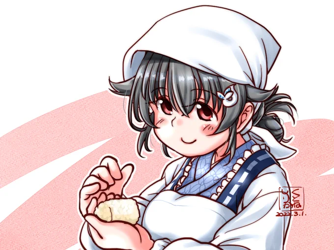 【艦これ】
迅鯨さんの握るおむすびは俵型してそう。いやなんとなく。
(※個人の妄想です) 