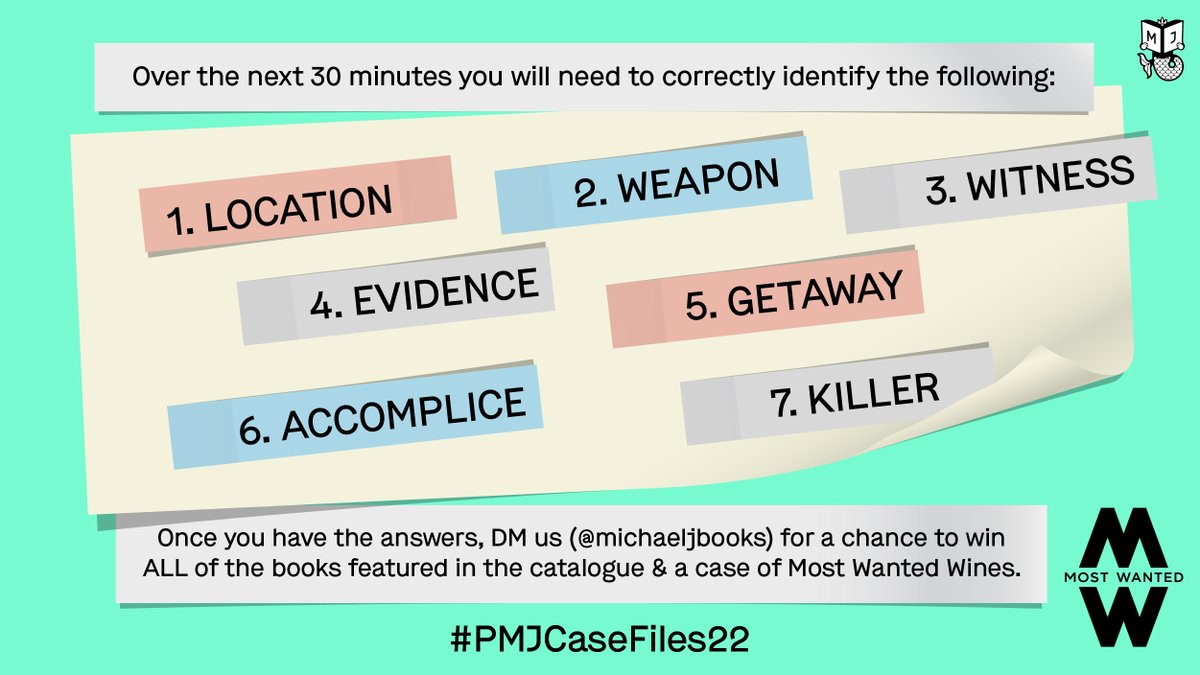 MichaelJBooks's tweet photo. As an amateur sleuth I’m sure you know to read through everything carefully… and you’ll need these files if you’re going to get anywhere with this case: 
https://t.co/xKgIwY2ZOo 

#PMJCaseFiles22 https://t.co/J5latfpZbe