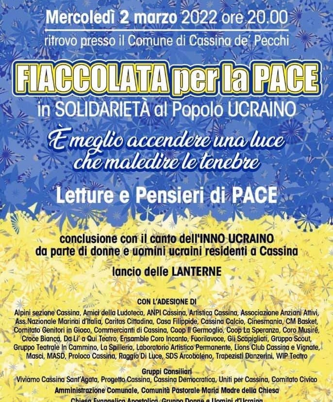 AssRaggiodiLuce's tweet photo. Anche noi tutti insieme vogliamo dire forte NO alla guerra!
#StopTheWar #UkraineRussiaConflict #PACE https://t.co/6xFvFyjWMd