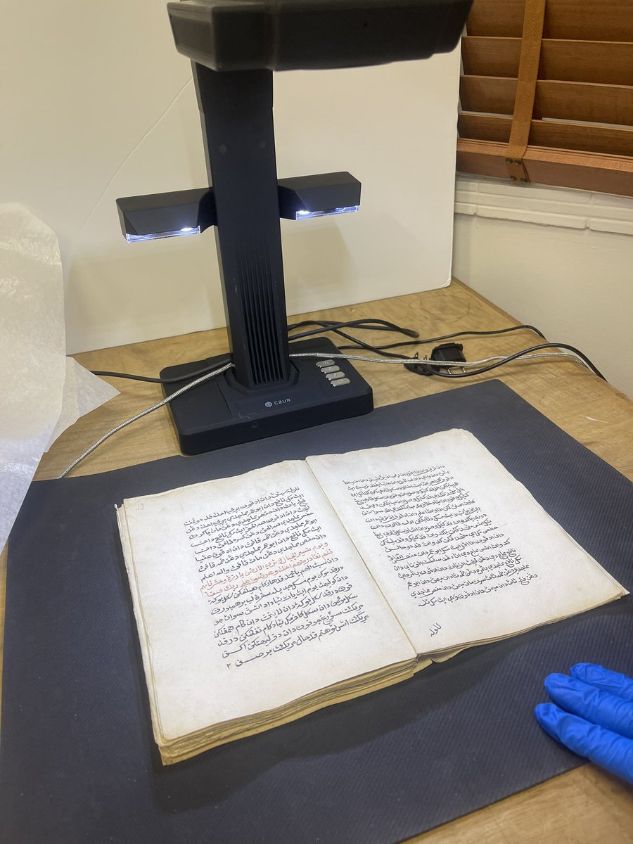 SamiFortune's tweet photo. Today I launched my project to digitise and publish #CapeMalay #Muslim manuscripts…on my desk today a 18th century Cape Muslim Jawi #Arabic manuscript digitising for IZIKO museums South Africa helping to prevent loss and destruction and preserving heritage for future generations https://t.co/kPnsa2NYaJ