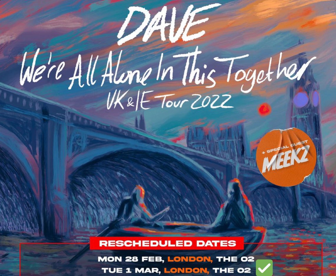 Robinson_Nick's tweet photo. x 4 Dave tickets @ O2 for Tuesday 1st March available - Seated section 414 - DM for details 📥 #dave #daveO2 https://t.co/jFyckOTT6o