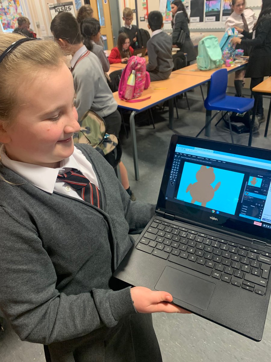 stcadocsprimary's tweet photo. P6B enjoyed learning how to use some of the tools available on Pixlr to create a digital doodle! #davidlitchfield #digitalliteracy #WorldBookDay2020 @BarefootComp https://t.co/DqqoFKigLt