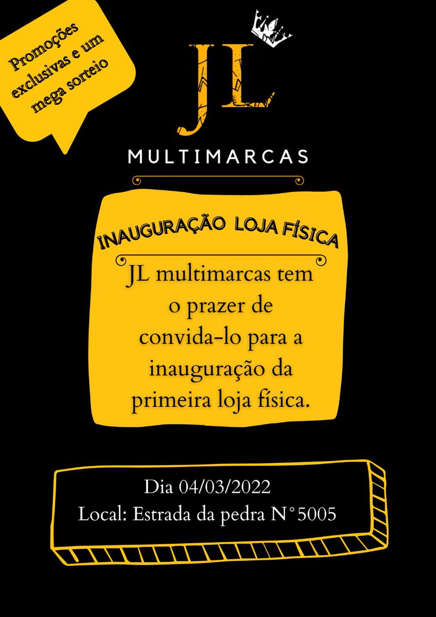 JLMultimarcas4's tweet photo. Hoje quero compartilhar com vocês algo maior que uma conquista, a realização de um sonho. Foram 2 anos de muita luta, atendendo clientes na minha casa, indo até a casa dos clientes, fazendo entregas e hoje venho convidar vocês  para a inauguração da minha primeira loja física. https://t.co/eWU1spfGan