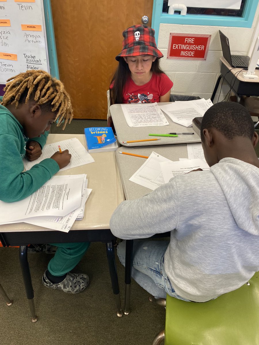 BH_Anderson_'s tweet photo. Students are rewriting student samples from their last writing assessment. They color coded the sample, used the writing rubric to grade the sample text, and are pulling more evidence to support the students main ideas! Superstars✨⭐️💫 https://t.co/Yzpv9nutoF