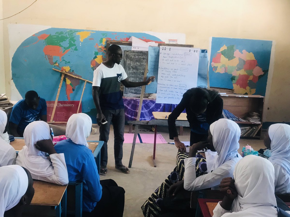 EmessJammeh's tweet photo. #Day9 #SW2022: we were in Kwinella Jnr & Snr Sec. School today to talk to children of childbearing age about Menstural hygiene. And taught them how to show reusable pads. #10Daba https://t.co/5BNzsvfyCK