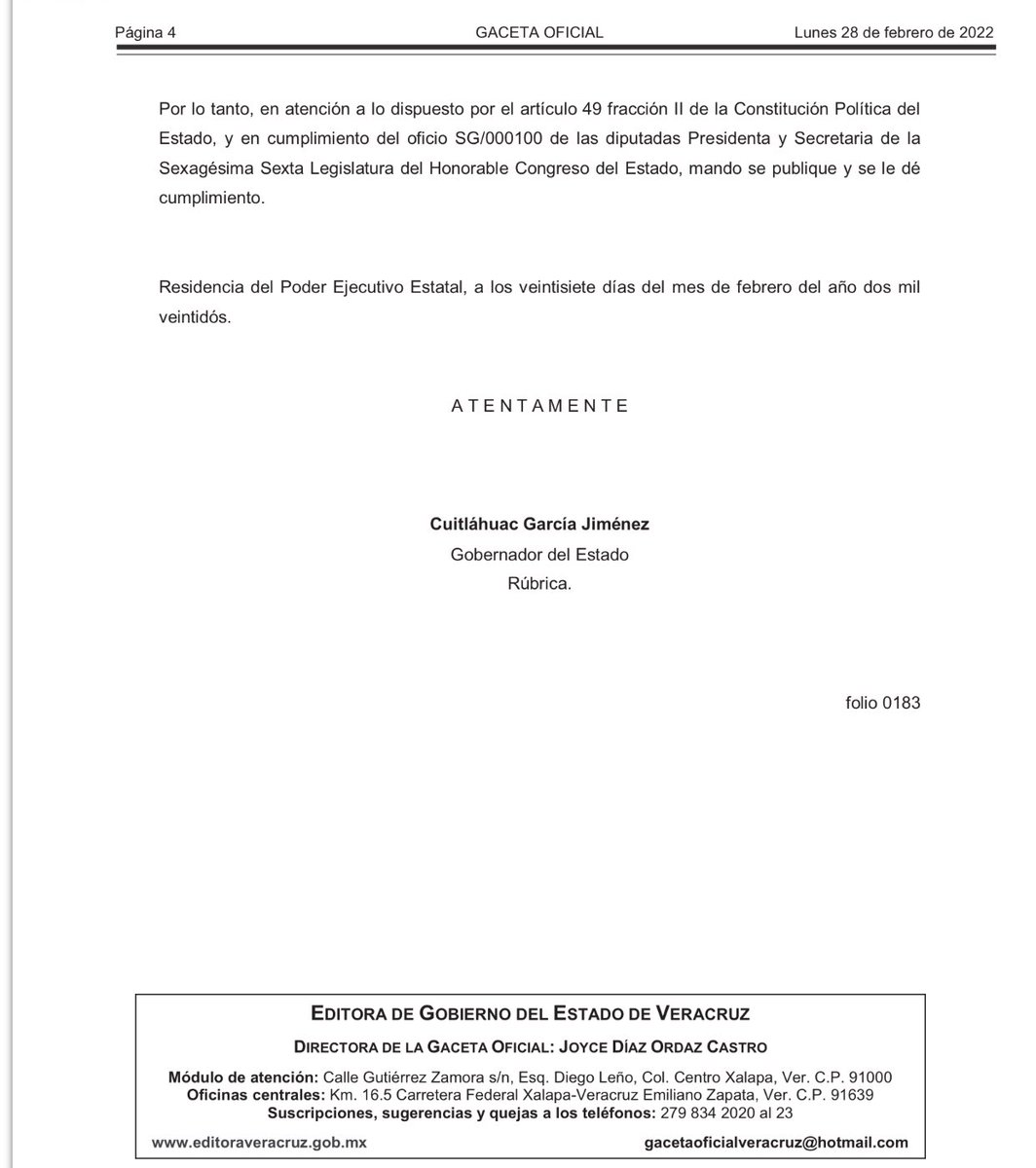 Hoy se publicó en la Gaceta Oficial el decreto 233 que deroga las fracciones II y IV del artículo 331 (Ultrajes a la Autoridad) del Código Penal de Veracruz. Hoy la SCJN discute el tema.