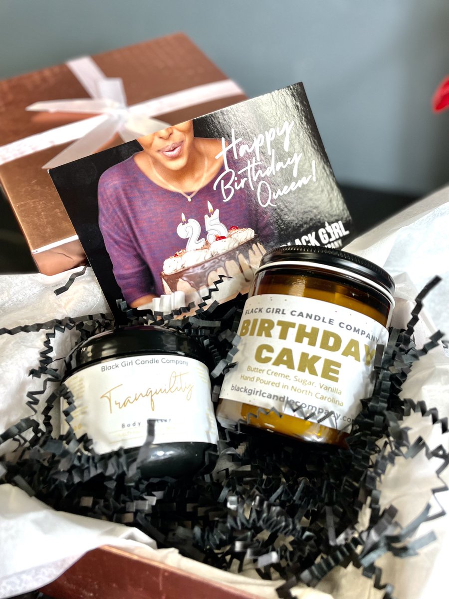 Buy the Queen in your life a Birthday box from us. blackgirlcandlecompany.com #handcrafted #handcraftedgifts #handcraftedgoods #blackgirlcandlecompany #giftideas #homedecor #candleshop #shopsmall #blackowned #candlelovers #burlingtonnc