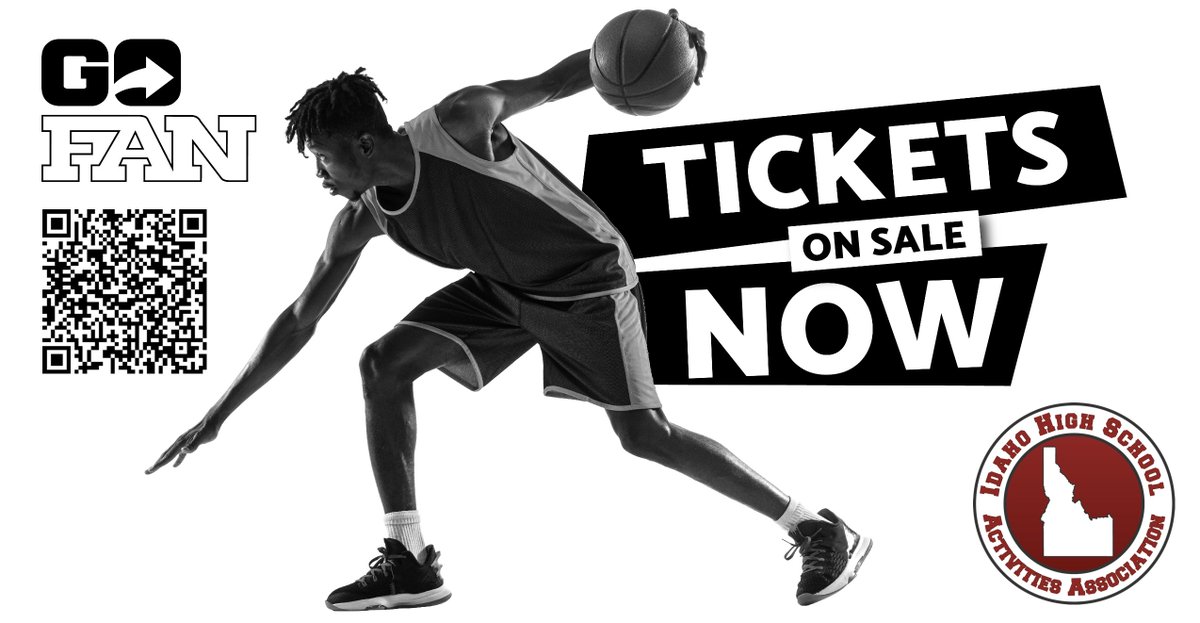 Tickets for the 2022 Boys Basketball State Championships are now on sale!

Purchase your tickets today using the QR code or link below. You can also download the GoFan app to purchase your tickets!
gofan.co/app/school/IDH…