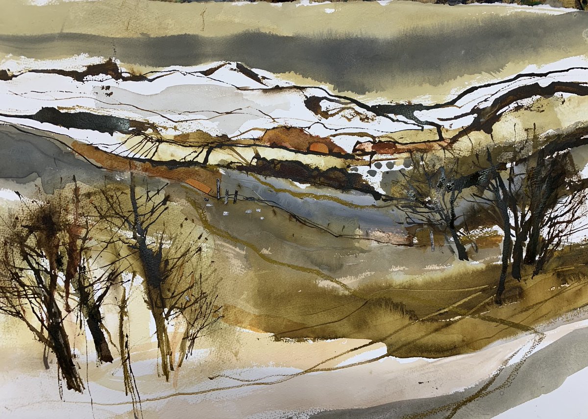hazelkcampbell's tweet photo. This started as a demonstration at this weekend’s painting course.  Have spent today working on it. Might be OK https://t.co/iybAReIJ76