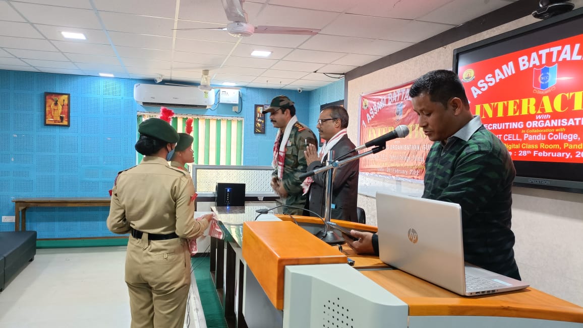 prodefgau's tweet photo. 1 ASSAM BN #NCC organised interaction of cadets with ARO, #Guwahati to showcase different oppurtunities for cadets to join the Armed Forces.The event was held at Pandu college, Ghy &amp; attended by 200 cadets. Col R Dahiya,Director,ARO interacted with the cadets.
@nccner @HQ_DG_NCC https://t.co/ZUx1CZE20C