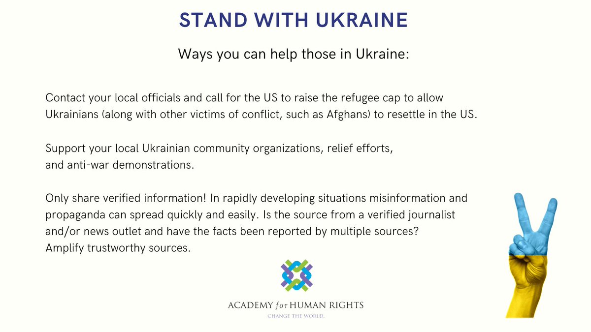 ahrbuffalo's tweet photo. The war in #Ukraine is escalating everyday and many are looking for ways to support those in-country and displaced. Here's some ways you can support and where you can donate.
 
For links and additional resources, click on the link in our bio.
 
#StandWithUkraine https://t.co/Ik7Nj3c8KD