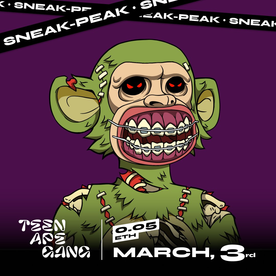 TeenApeGang's tweet image. New Mutant Sneak peek!

Follow + ♥️ and Join discord.gg/dMckyBnPdk

— Daily Giveaways
— Daily VIP Spots raffle

#NFTs #NFT #NFTCommunity #NFTartist #nftcollectors #NFTGIveaway